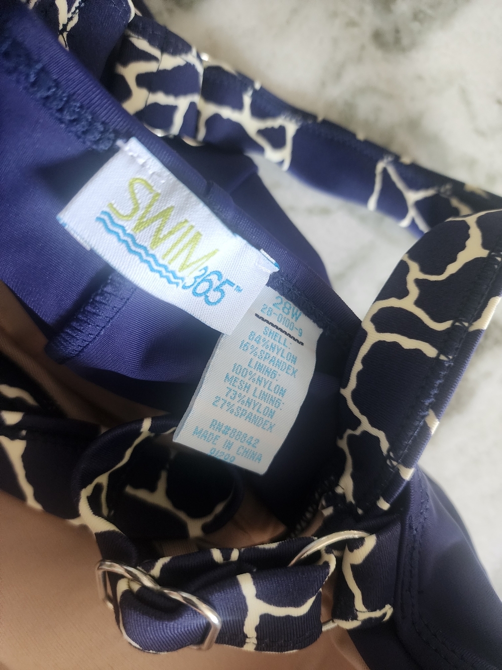 SWIM365 Navy & Cream One-Piece Swimsuit New Without Tag